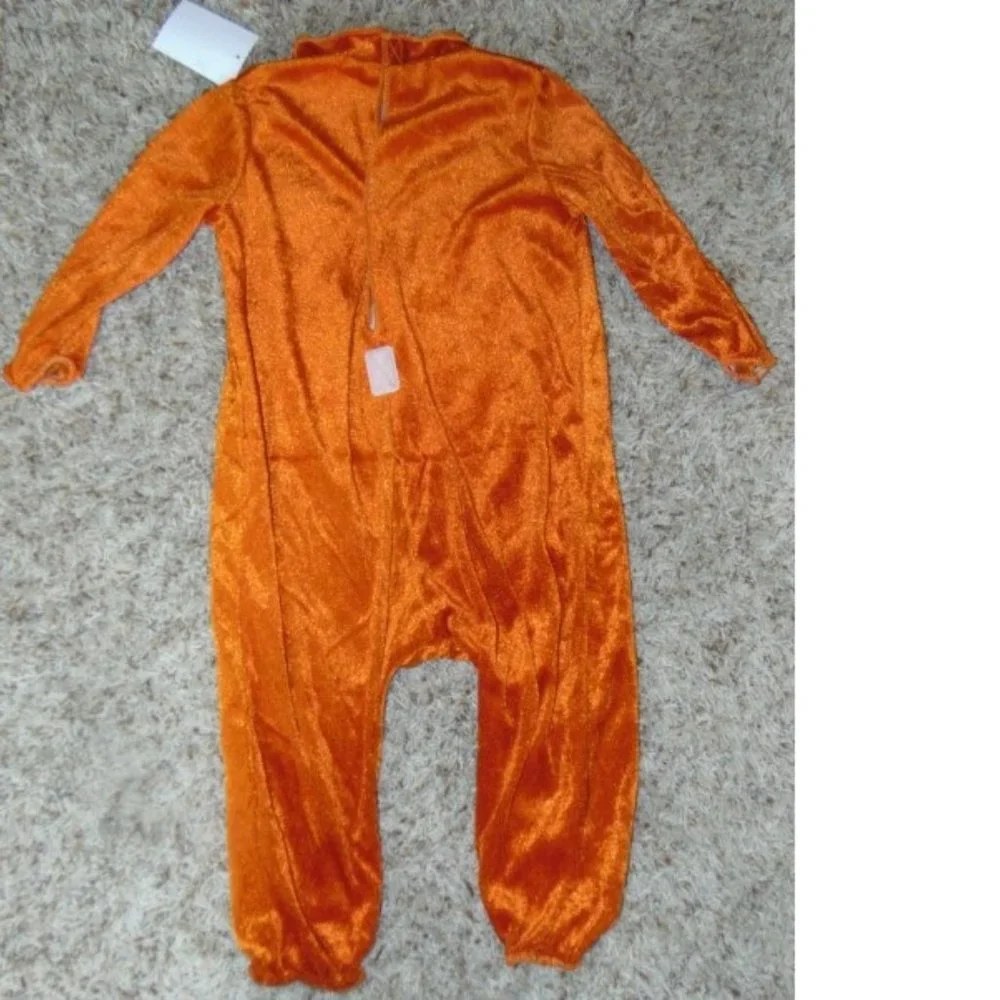 Fox Halloween Costume 12/18 mths Orange 3 Pc Jumpsuit, Tail, Hood Unisex Toddler